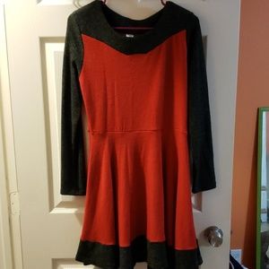 Red long sleeve dress